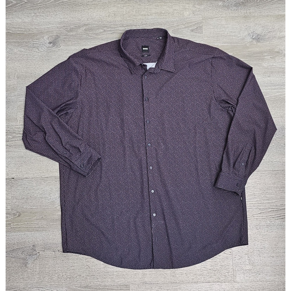 BOSS Hugo Boss Slim‎ Fit Pattern Dress Shirt Mens 5XL